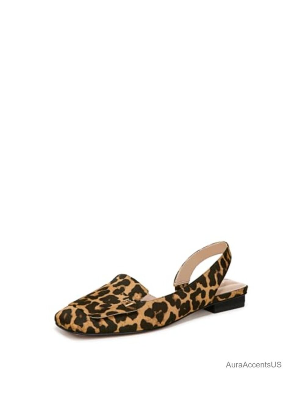 Slingback Ballet Flats Square Toe Leather Business Casual